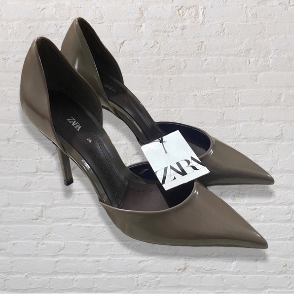 Zara Shoes - Zara Taupe Pointed Toe High Heel Court Shoes